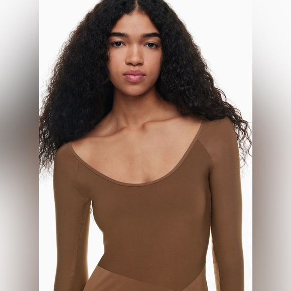 NWOT ARITZIA Wilfred Nuage Dress Cocoa BrownM Medium - Picture 3 of 16